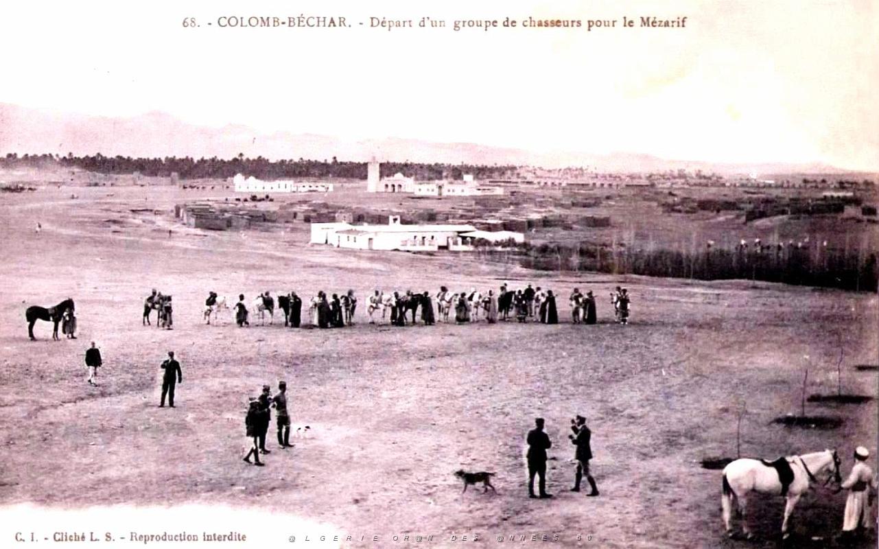 Colomb-Bechar - Depart de Chasseurs pour le Mezarif.jpg